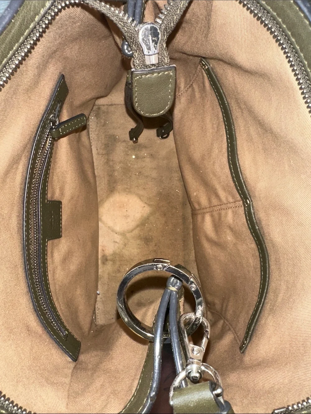 MCM Olive Brown Monogram Canvas Shoulder Bag 100% AUTHENTIC - Picture 2 of 11